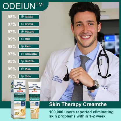 【Official Store】ODEIUN Multi-Symptom Bee Venom Relief Cream (AAD Recommended)👨‍⚕️⭐『Collagen loss, Acne, Eczema, Inflammation, Warts, Age spots, Skin scars』